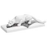 Figur Leopard, Schwarz-Weiß, L 17 cm | Meissen Atelier-Edition