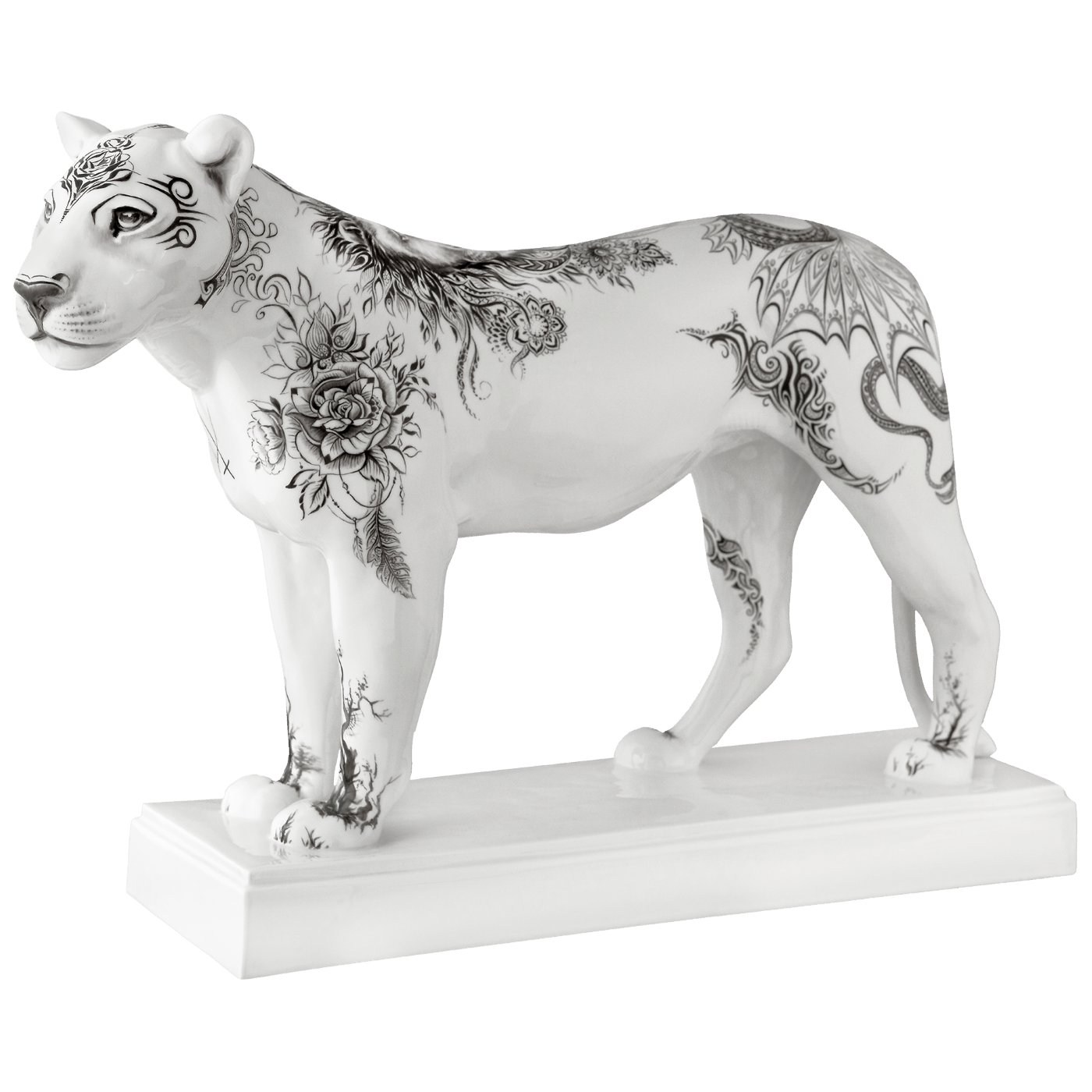 Figur Löwin Tattoo Design, H 31 cm | Meissen Atelier - Edition 65o005 - 78703 - Meissen Weimar