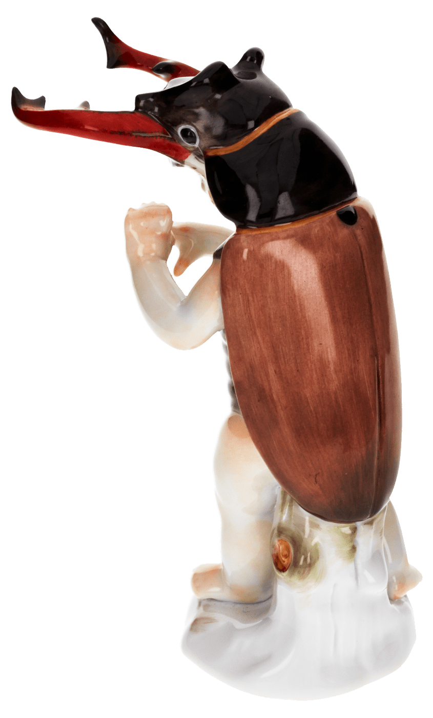 Figur Mädchen als Hirschkäfer, bunt staffiert, H 10 cm | Meissen Figuren - Edition Amoretten 900100 - 60144 - Meissen Weimar