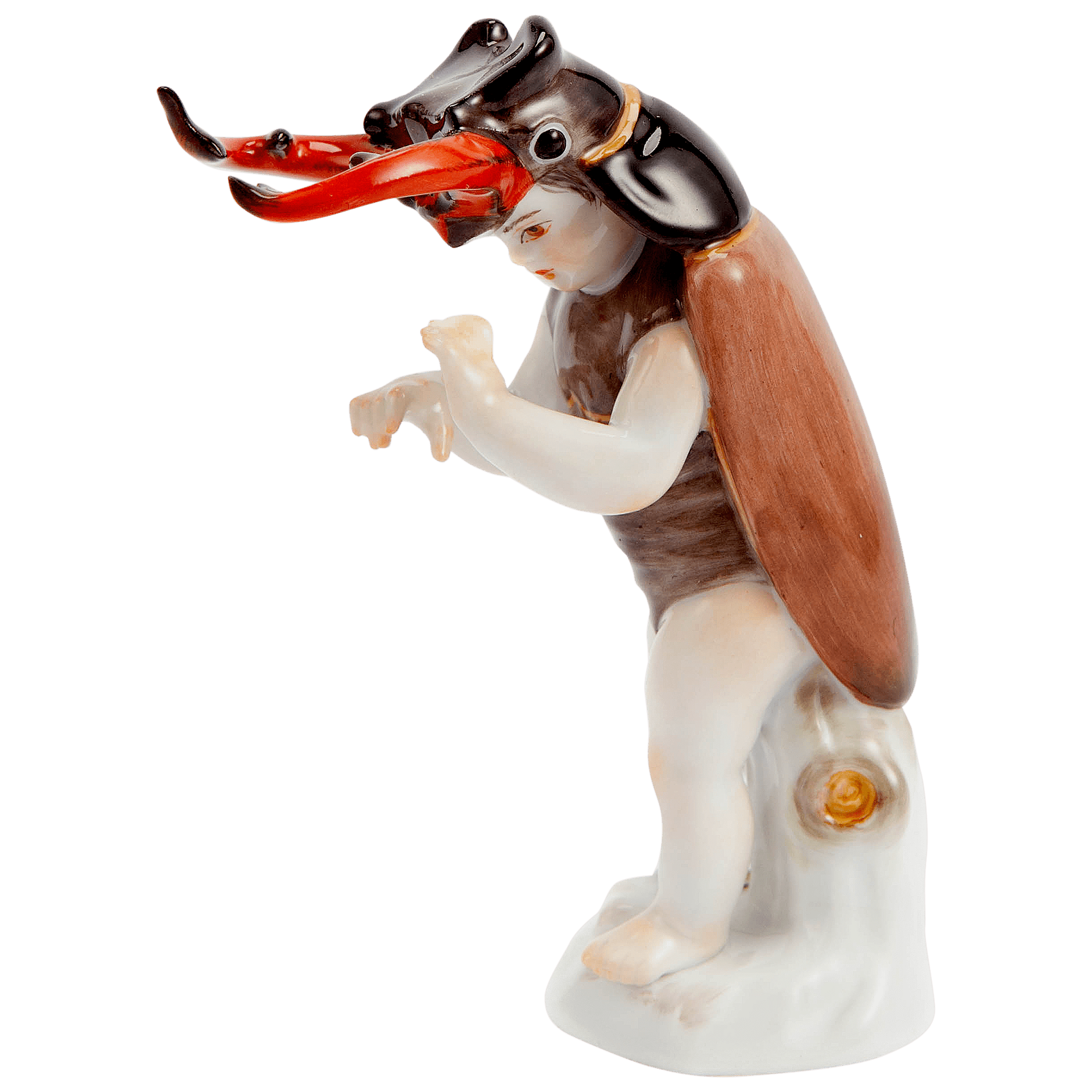Figur Mädchen als Hirschkäfer, bunt staffiert, H 10 cm | Meissen Figuren - Edition Amoretten 900100 - 60144 - Meissen Weimar