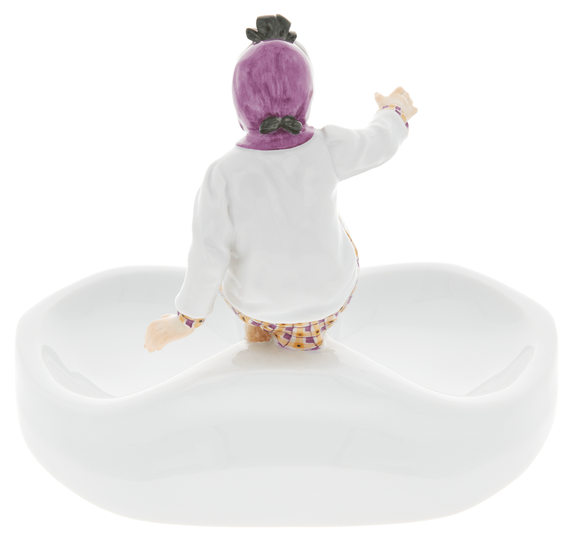 Figur Mädchen auf Schale, Bunt und gold staffiert, H 13,5 cm | Meissen Figuren Individuell 900300 - 73677 - Meissen Weimar