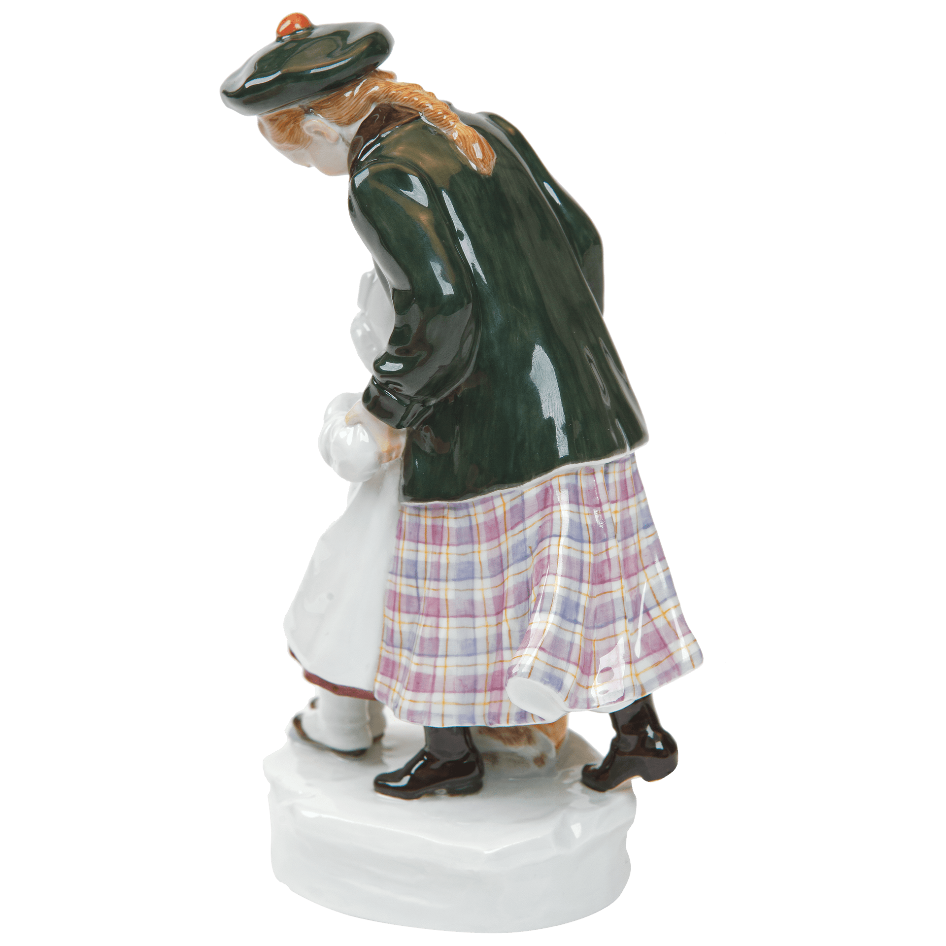 Figur Mädchen mit Schlittschuhen, bunt staffiert, H 15 cm | Meissen Figuren - Edition Tierkinder 900300 - 73660 - Meissen Weimar