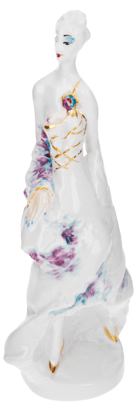 Figur Model II Modenschau, bunt und gold staffiert, H 17,5 cm | Meissen Figuren Individuell 900300 - 73621 - Meissen Weimar