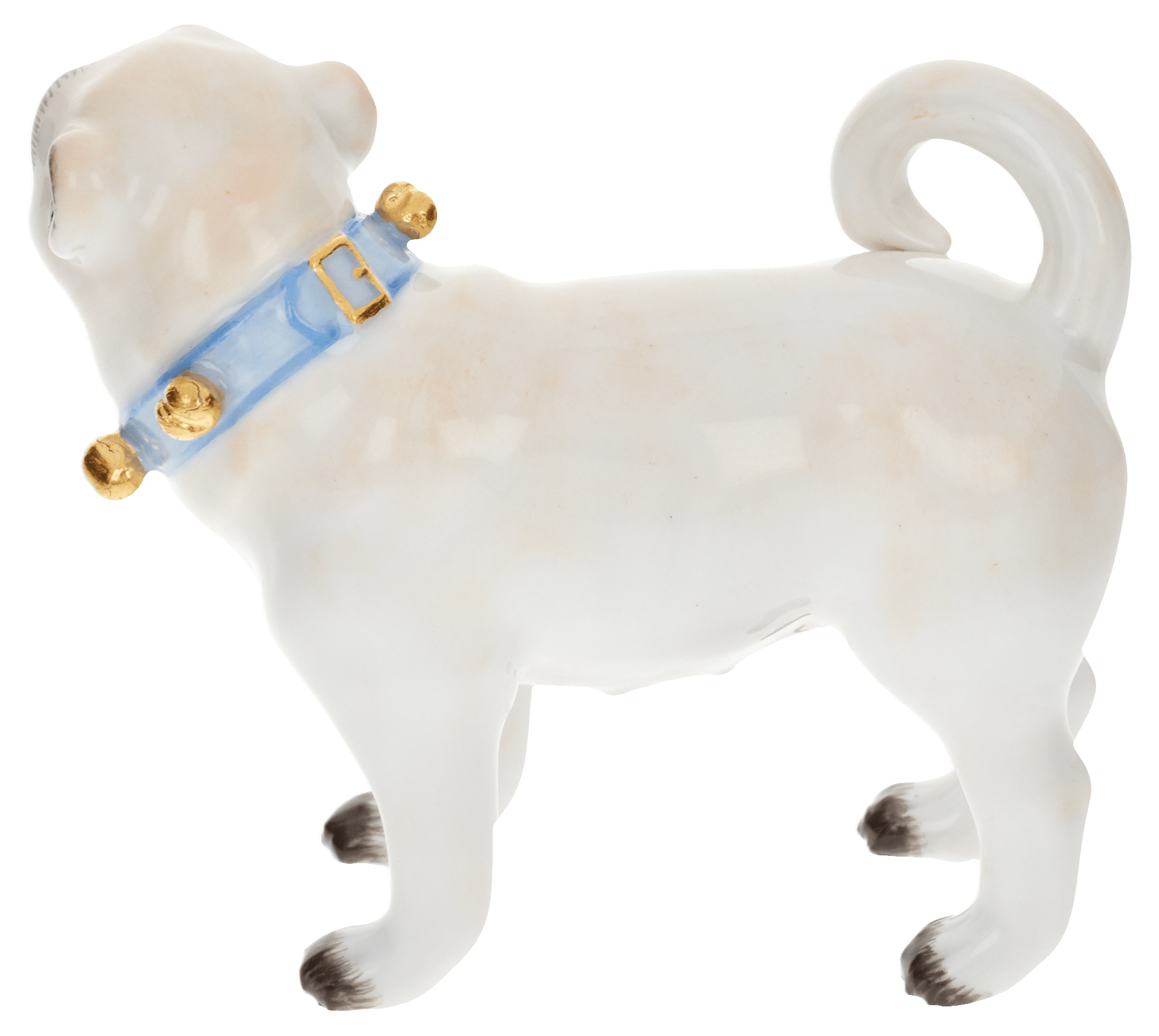 Figur Mops mit Schellen, H 7 cm | Meissen Kollektion Markenzeichen 900300 - 78738 - Meissen Weimar