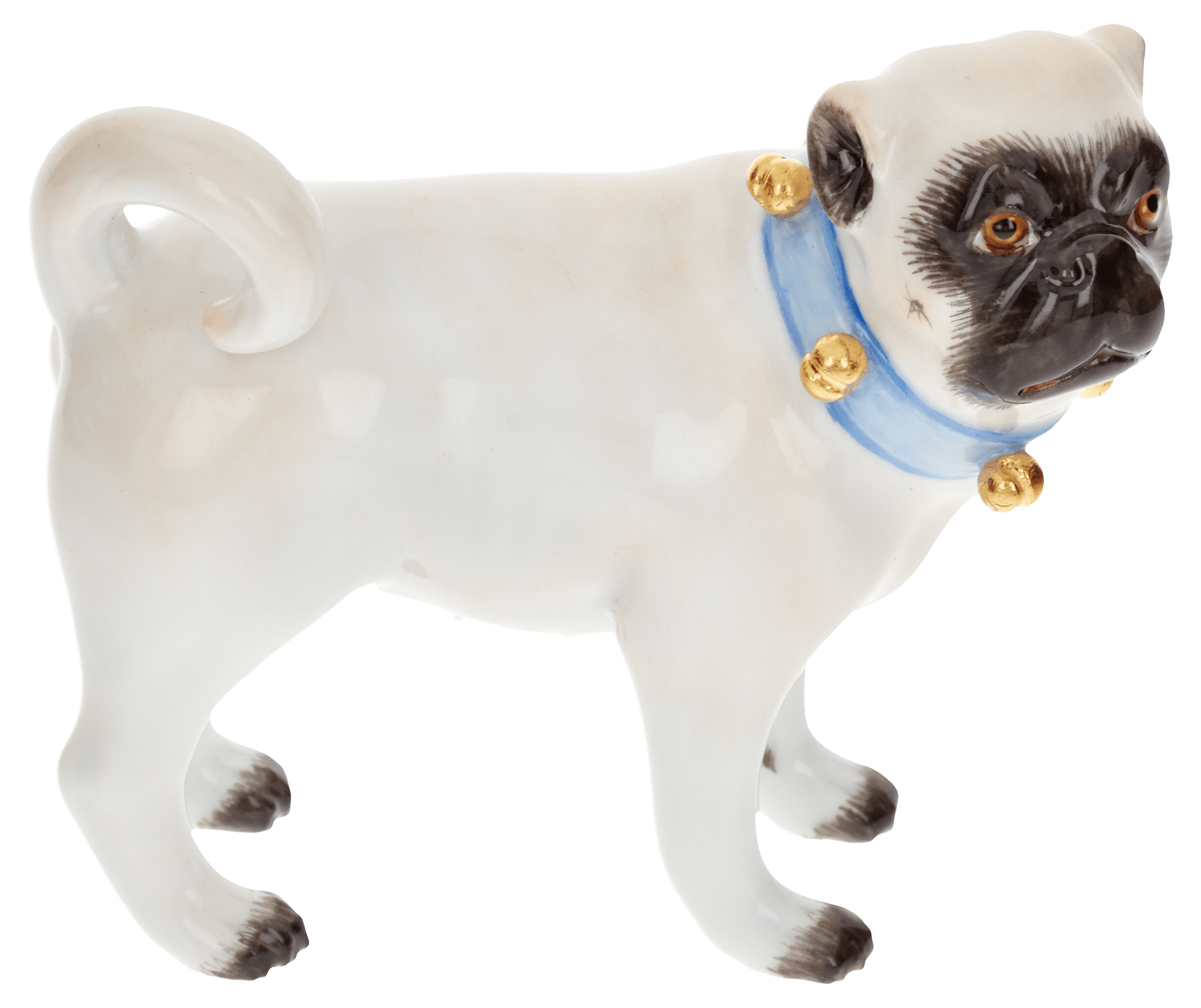Figur Mops mit Schellen, H 7 cm | Meissen Kollektion Markenzeichen 900300 - 78738 - Meissen Weimar