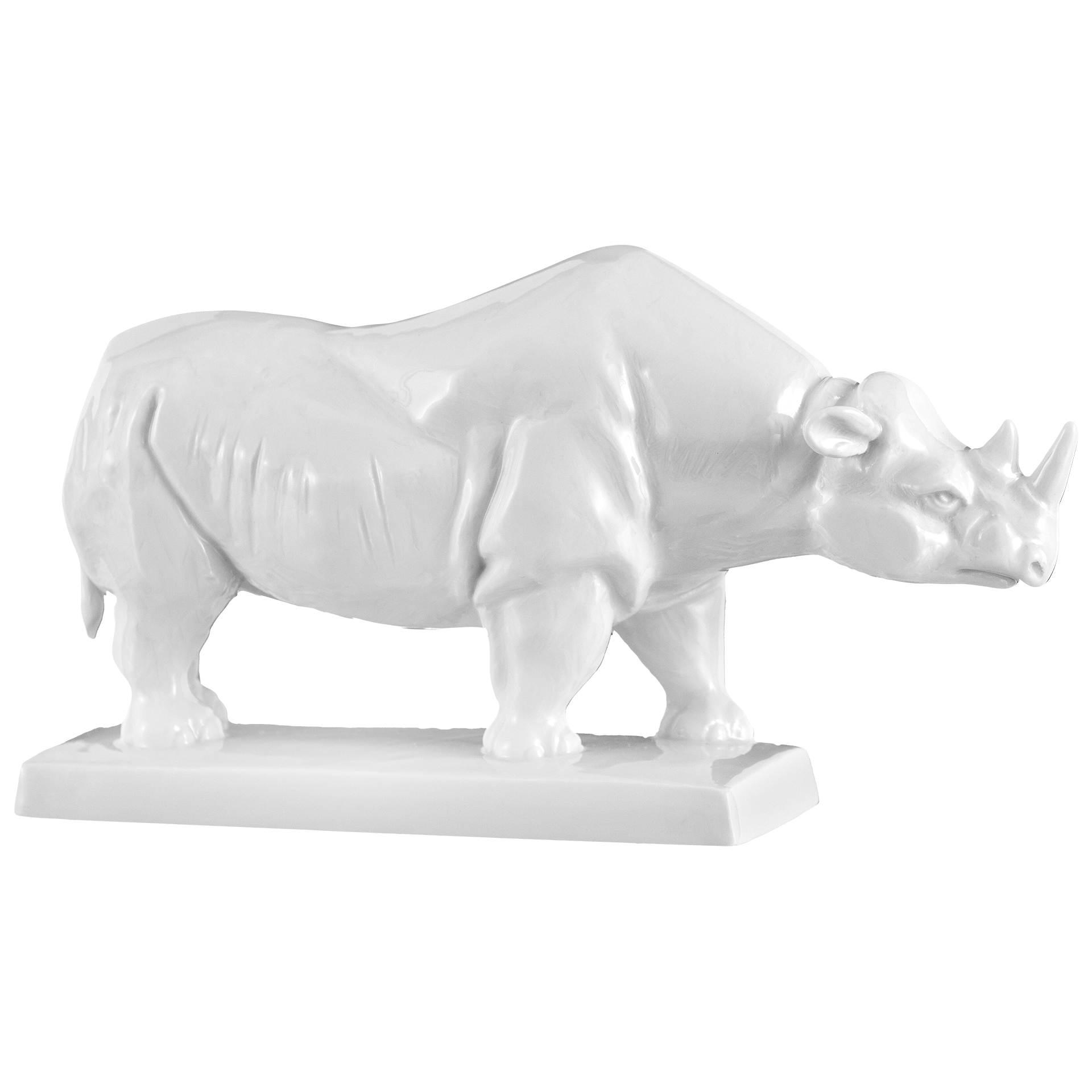 Figur Nashorn Weiß H 12,5 cm | Meissen Atelier - Edition 000001 - 78016 - Meissen Weimar