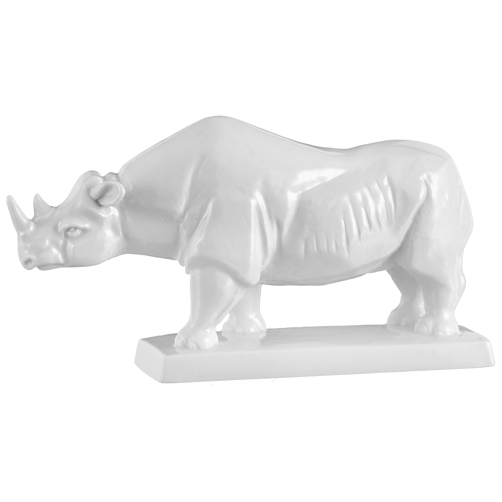 Figur Nashorn Weiß H 12,5 cm | Meissen Atelier - Edition 000001 - 78016 - Meissen Weimar
