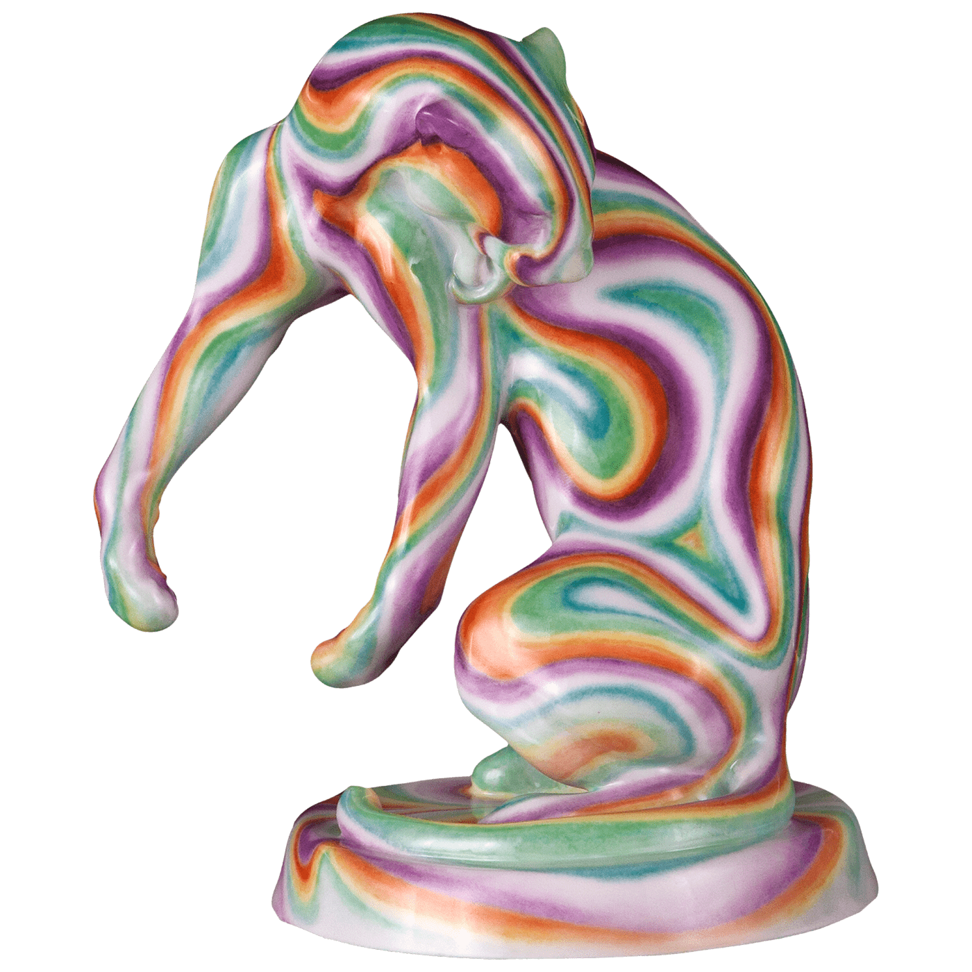 Figur Panther Airbrush Look, H 17 cm | Meissen Atelier - Edition 65o001 - 78734 - Meissen Weimar