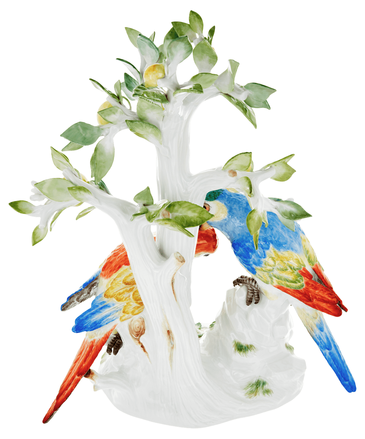 Figur Papageien mit Zitronenbaum, H 36 cm | Meissen Exklusiv - Kollektion 900180 - 77116 - Meissen Weimar