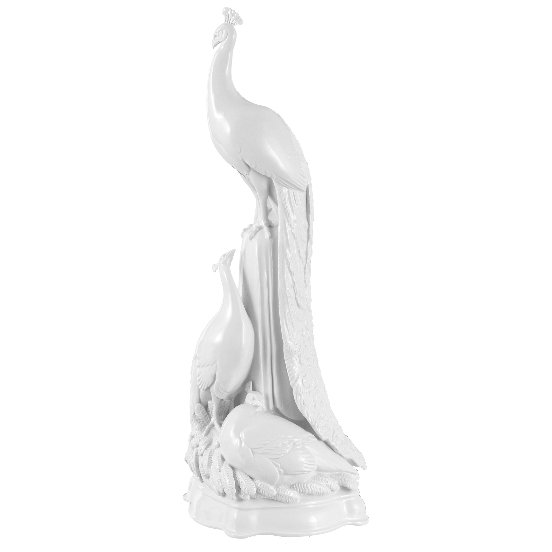 Figur Pfauengruppe Weiß, H 49 cm | Meissen Limitierte Meisterwerke 000084 - 77m06 - Meissen Weimar
