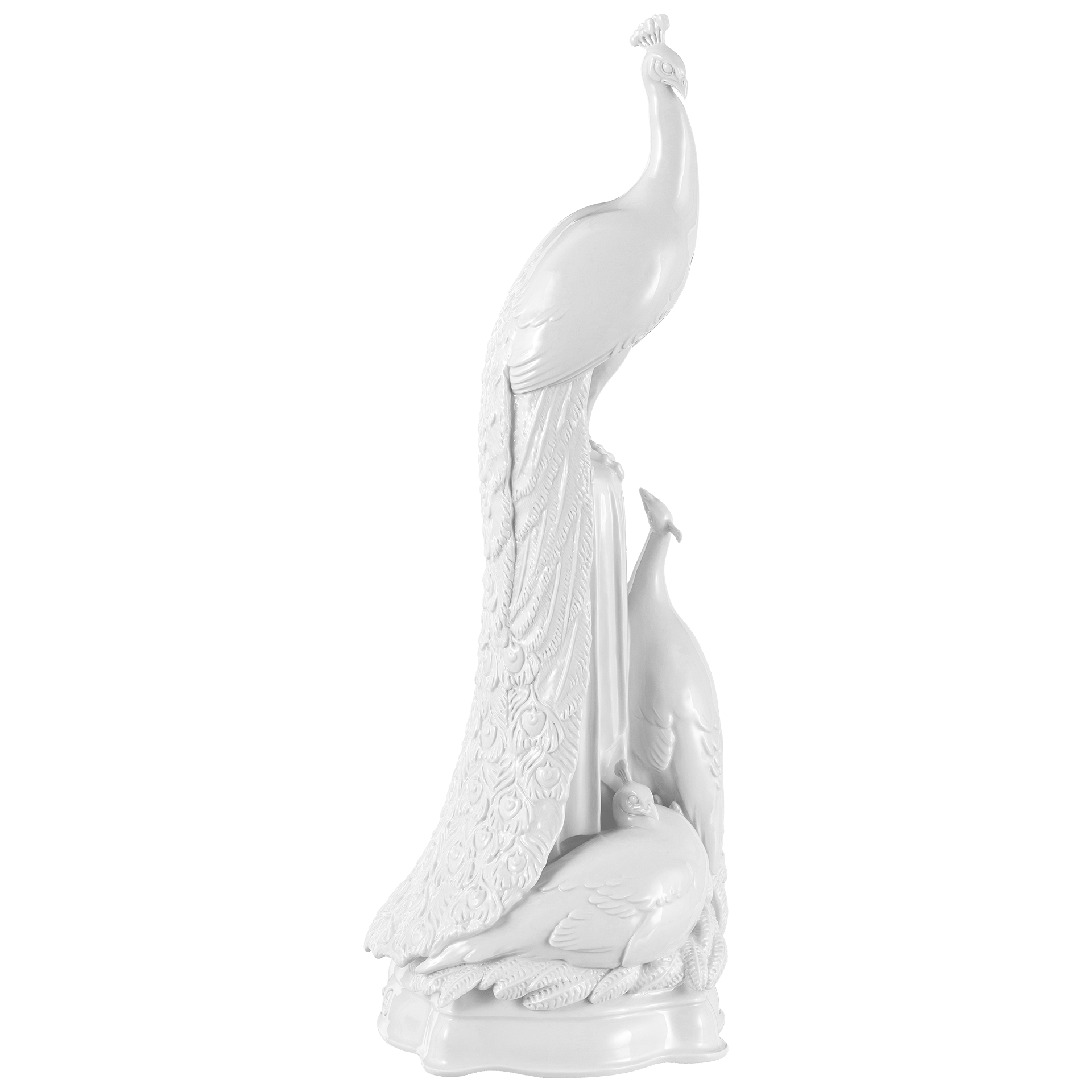 Figur Pfauengruppe Weiß, H 49 cm | Meissen Limitierte Meisterwerke 000084 - 77m06 - Meissen Weimar