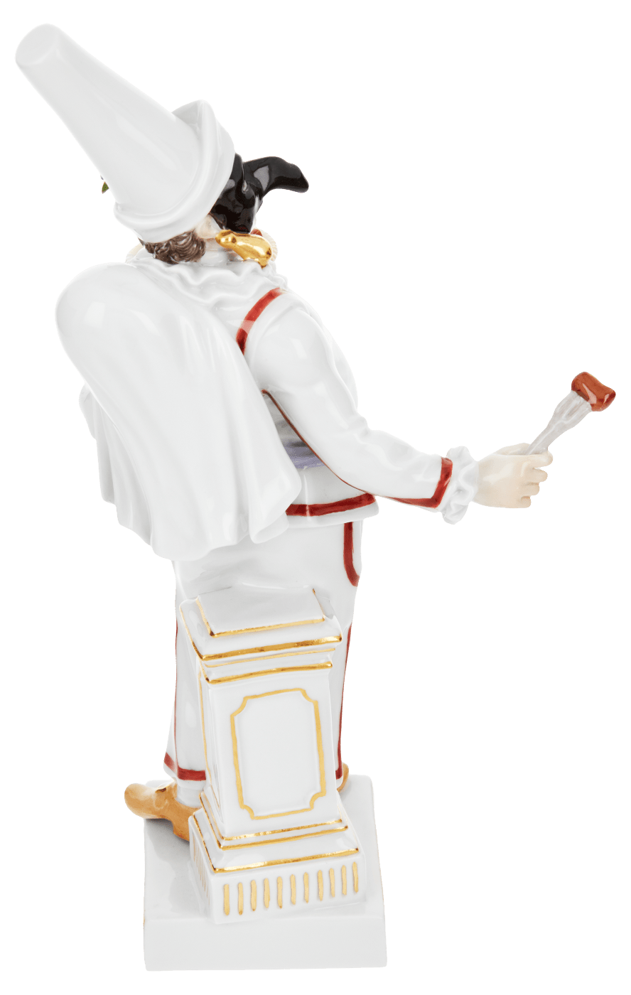 Figur Pulcinella, bunt und gold staffiert, H 19 cm | Meissen Figuren Individuell 900300 - 64558 - Meissen Weimar