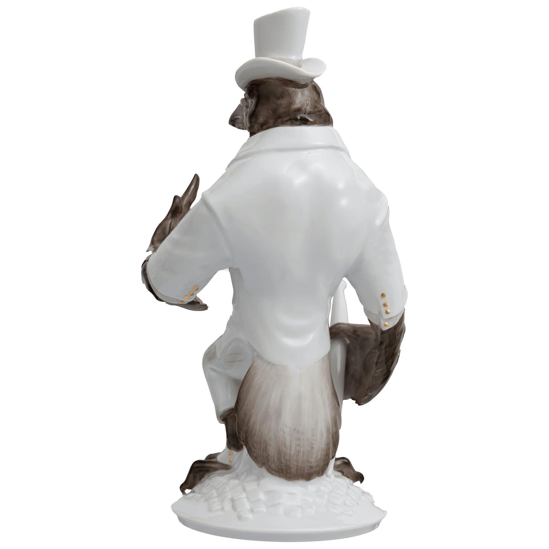 Figur Rabe Mr. Time, bunt und gold staffiert, H 20 cm | Meissen Figuren - Edition Ladies & Gentlemen 900300 - 78040 - Meissen Weimar