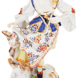 Figur Schäferin tanzend, bunt und gold staffiert, H 17 cm | Meissen Figuren Individuell