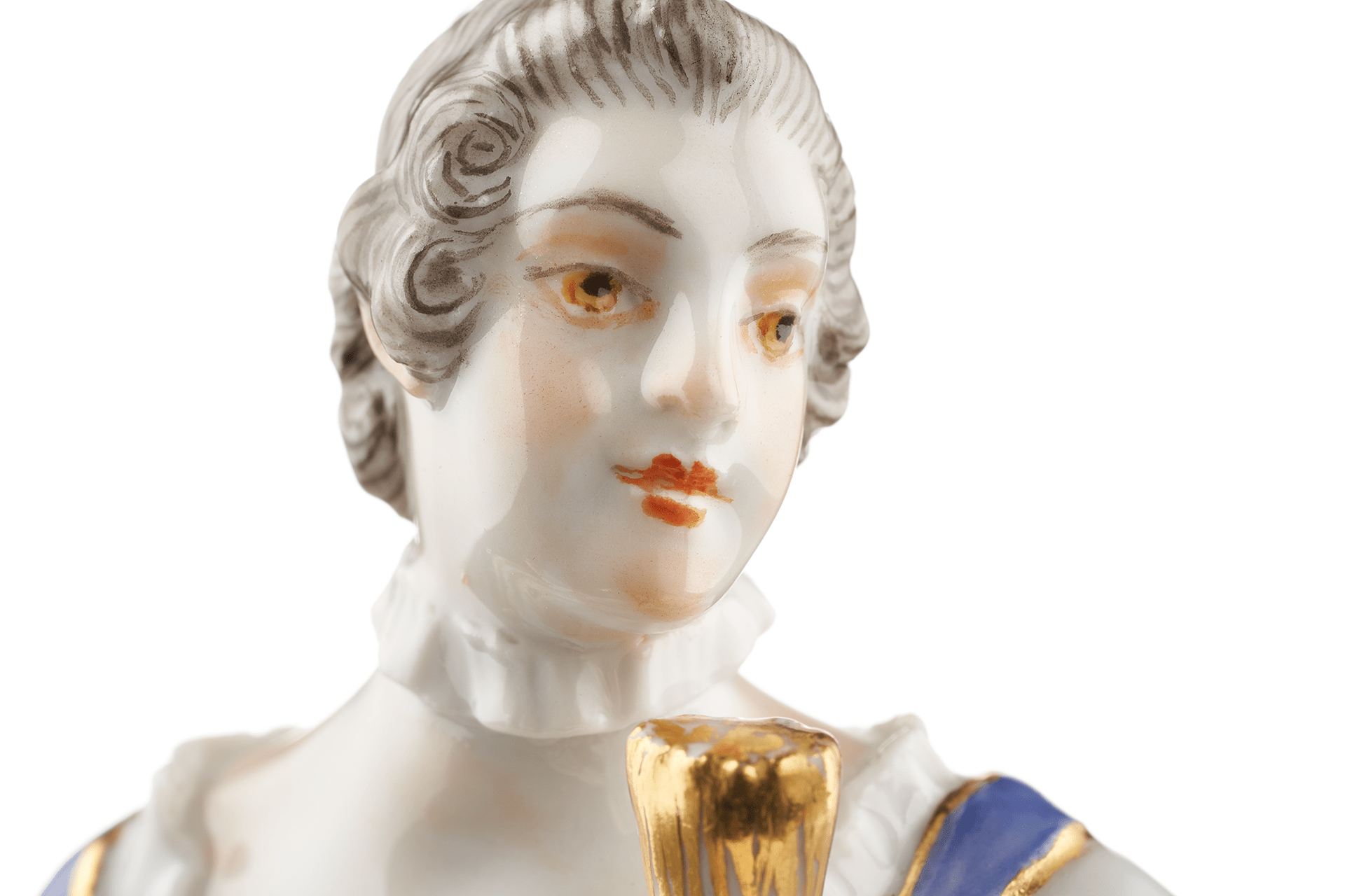 Figur Schäferin tanzend, bunt und gold staffiert, H 17 cm | Meissen Figuren Individuell 900300-61118 - Meissen Weimar