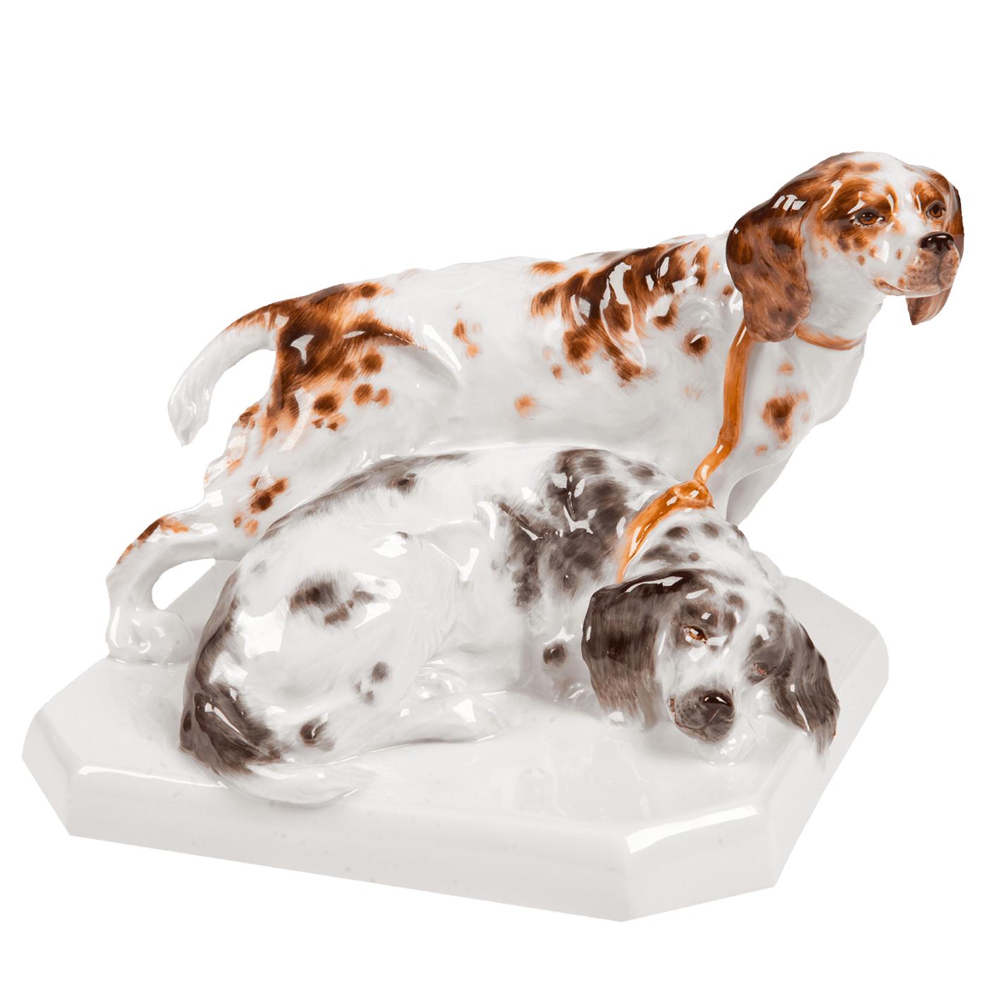 Figur Spanielgruppe limitiert, H 11 cm | Meissen Limitierte Meisterwerke 900184 - 78929 - Meissen Weimar