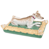 Figur Windhund auf Dose, H 10 cm | Meissen Limitierte Meisterwerke