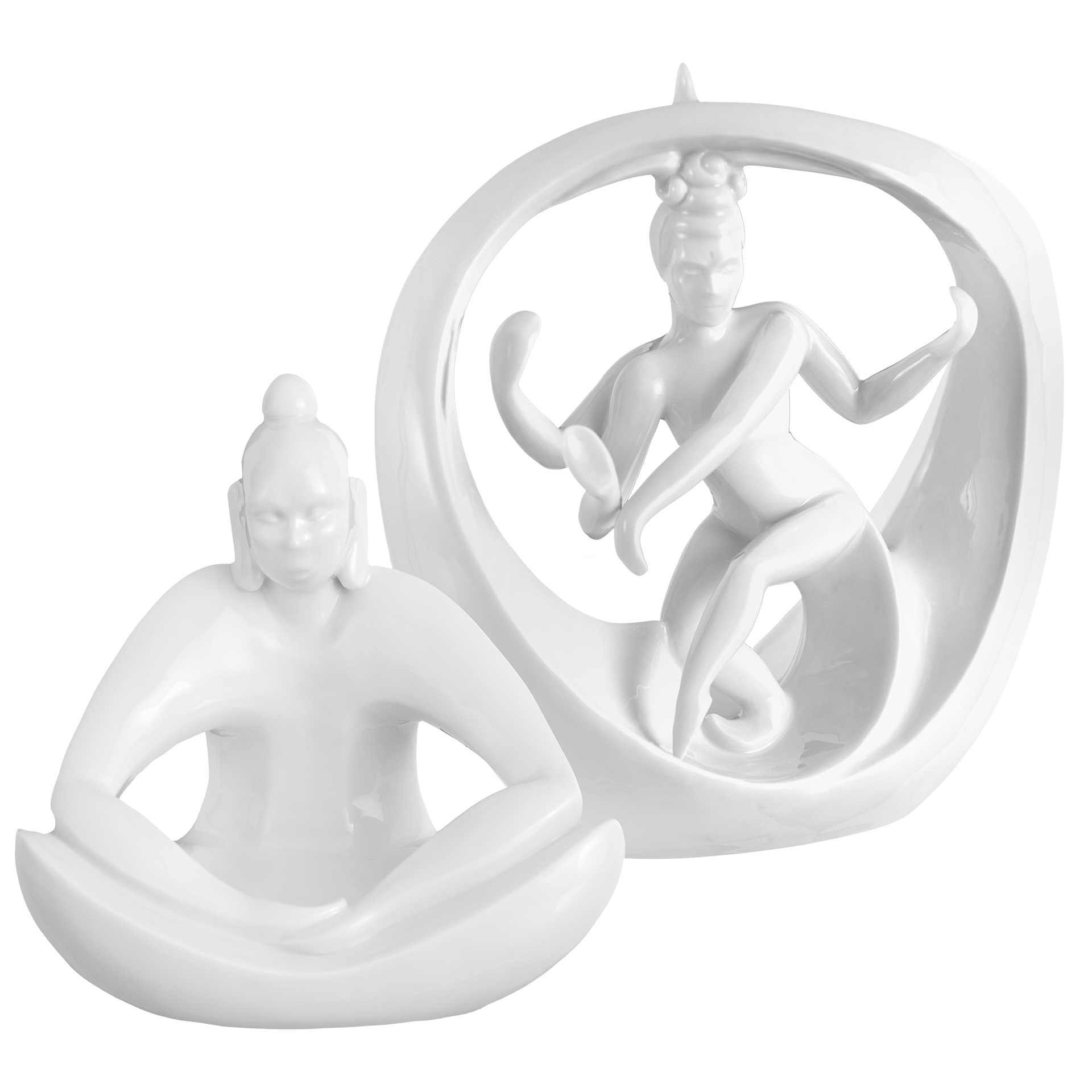 Figuren - Set Buddha und Shiva, Weiß, 2 - teilig | Meissen Figuren - Edition Künstlerkapelle 000001 - c7301 - Meissen Weimar