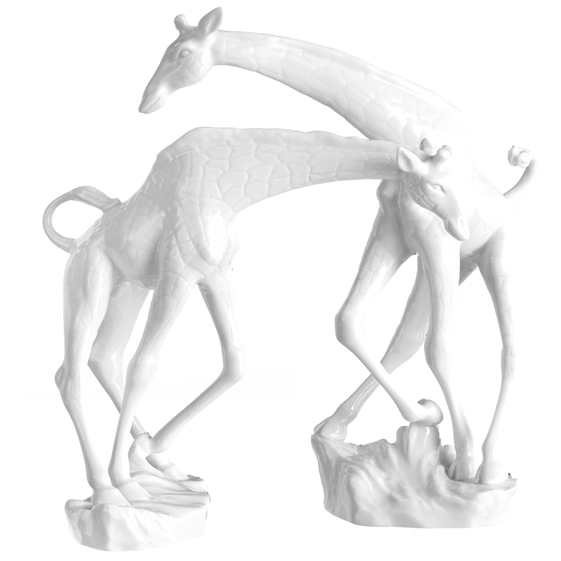 Figuren - Set Giraffen Weiß Porzellan, 2 - teilig | Meissen Figuren - Edition Tierkinder 000001 - c7802 - Meissen Weimar