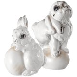 Figuren-Set Hase, bunt staffiert, 2-teilig | Meissen Figuren-Edition Hasen