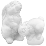 Figuren-Set Hase, Weiß, H 13 cm und 8,5 cm, 2-teilig | Meissen Figuren-Edition Hasen
