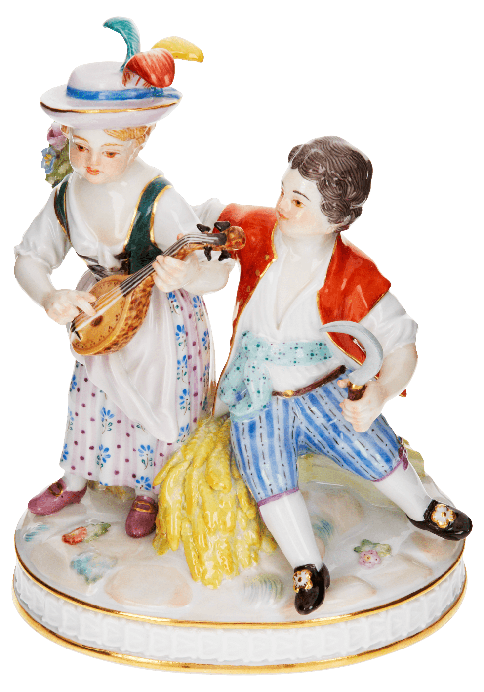 Figurengruppe, bunt und gold staffiert, H 17 cm | Meissen Figurengruppe 900300 - 61265 - Meissen Weimar