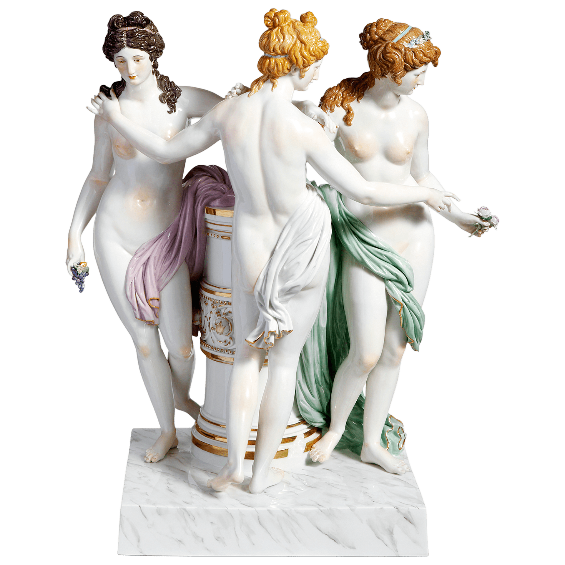 Figurengruppe Die Drei Grazien, Handbemalt, H 41 cm | Meissen Exklusiv - Kollektion 900380 - 73465 - Meissen Weimar