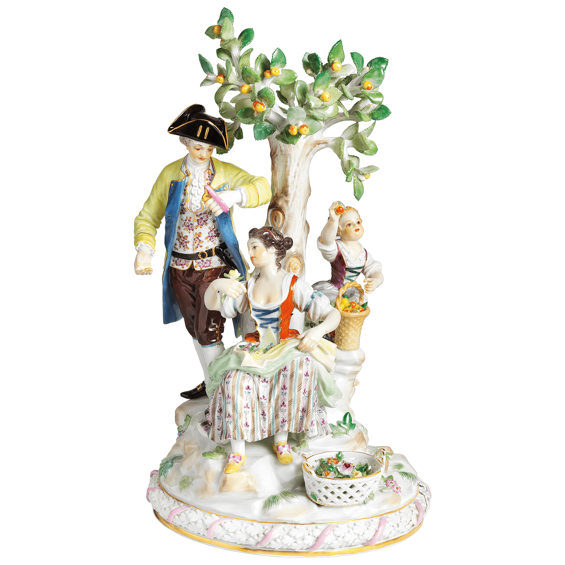 Figurengruppe Gärtnergruppe mit Apfelbaum, Höhe 28 cm | Meissen Exklusiv - Kollektion 900380 - 61237 - Meissen Weimar