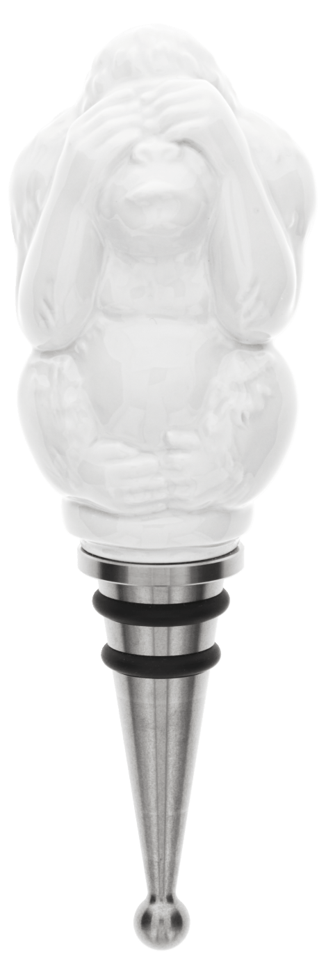 Flaschenverschluss Affe nichts sehen Weiß H 13,5 cm | Accessoires Meissen Böttgersteinzeug 000001 - 83m29 - Meissen Weimar