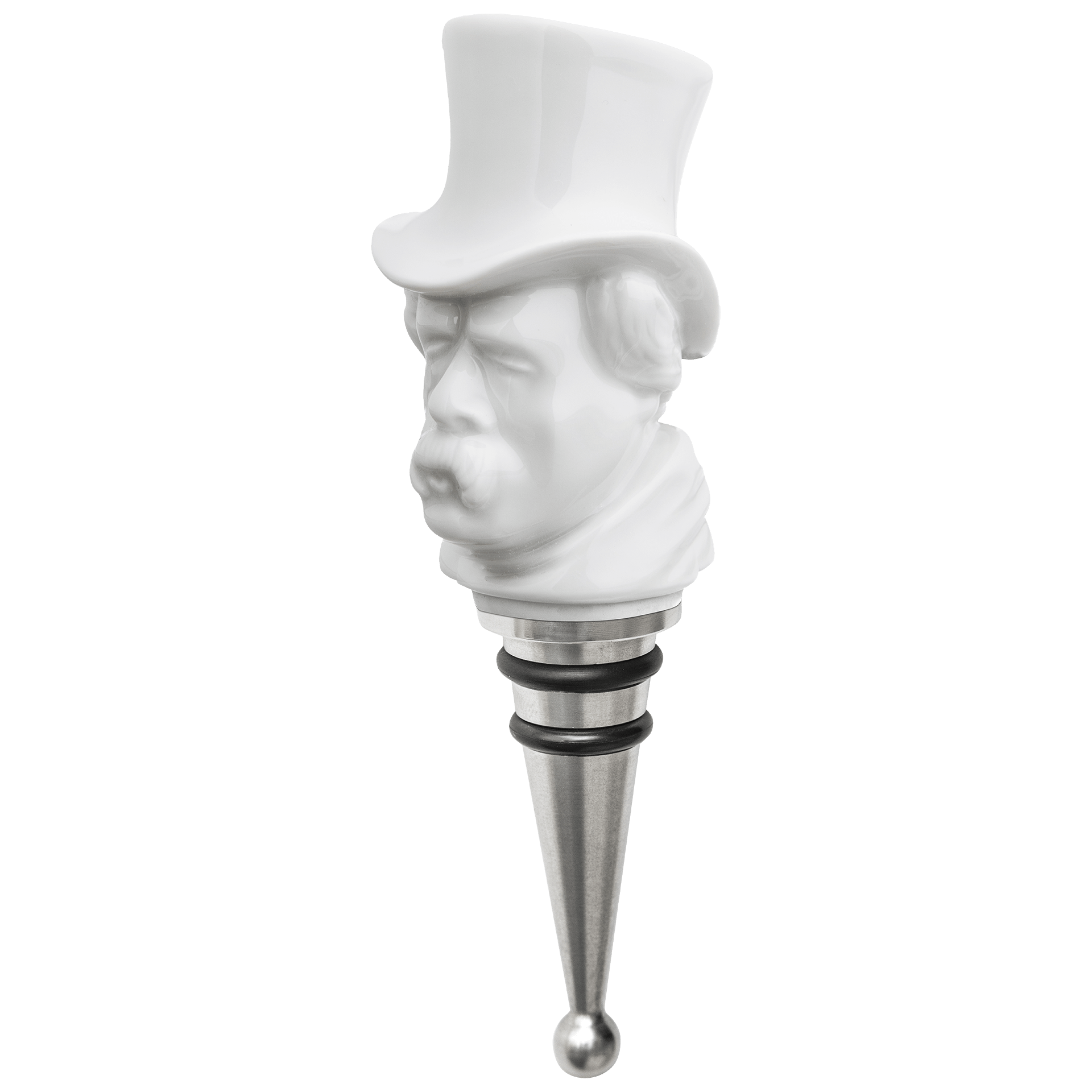 Flaschenverschluss Gentleman, Weiß, H 12 cm | Meissen Geschenke 000001 - 83m36 - Meissen Weimar