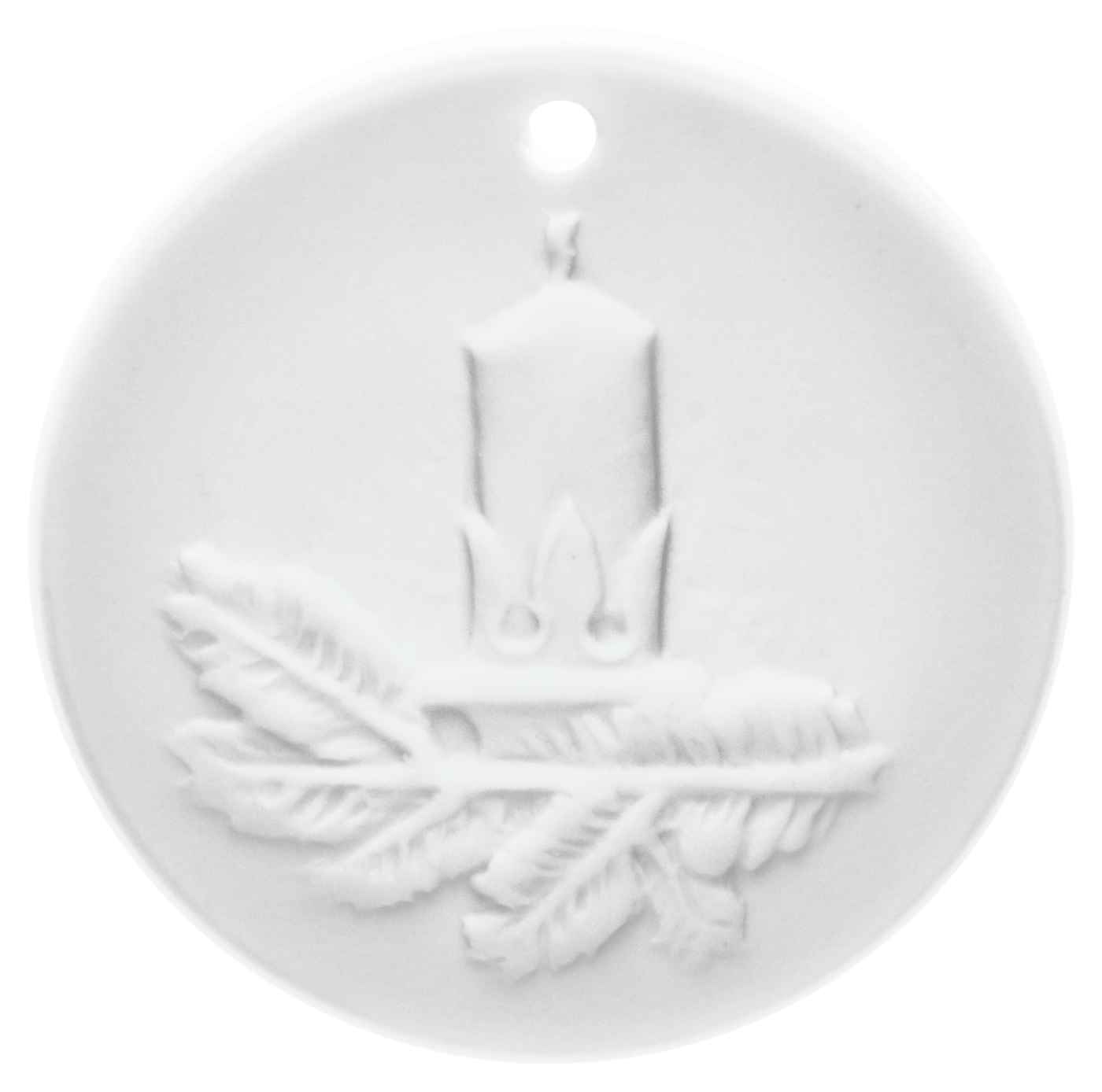 Frohe Weihnacht, weiß, Ø 3,6 cm | Meissen Medaillen Kollektion 000003 - 98932 - Meissen Weimar