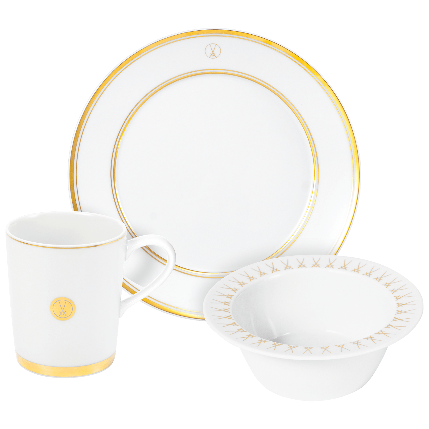 Frühstücks - Set, Swords Luxury Gold, 3 - tlg. | Meissen No.41 Swords Luxury Gold 99a372 - c3609 - Meissen Weimar