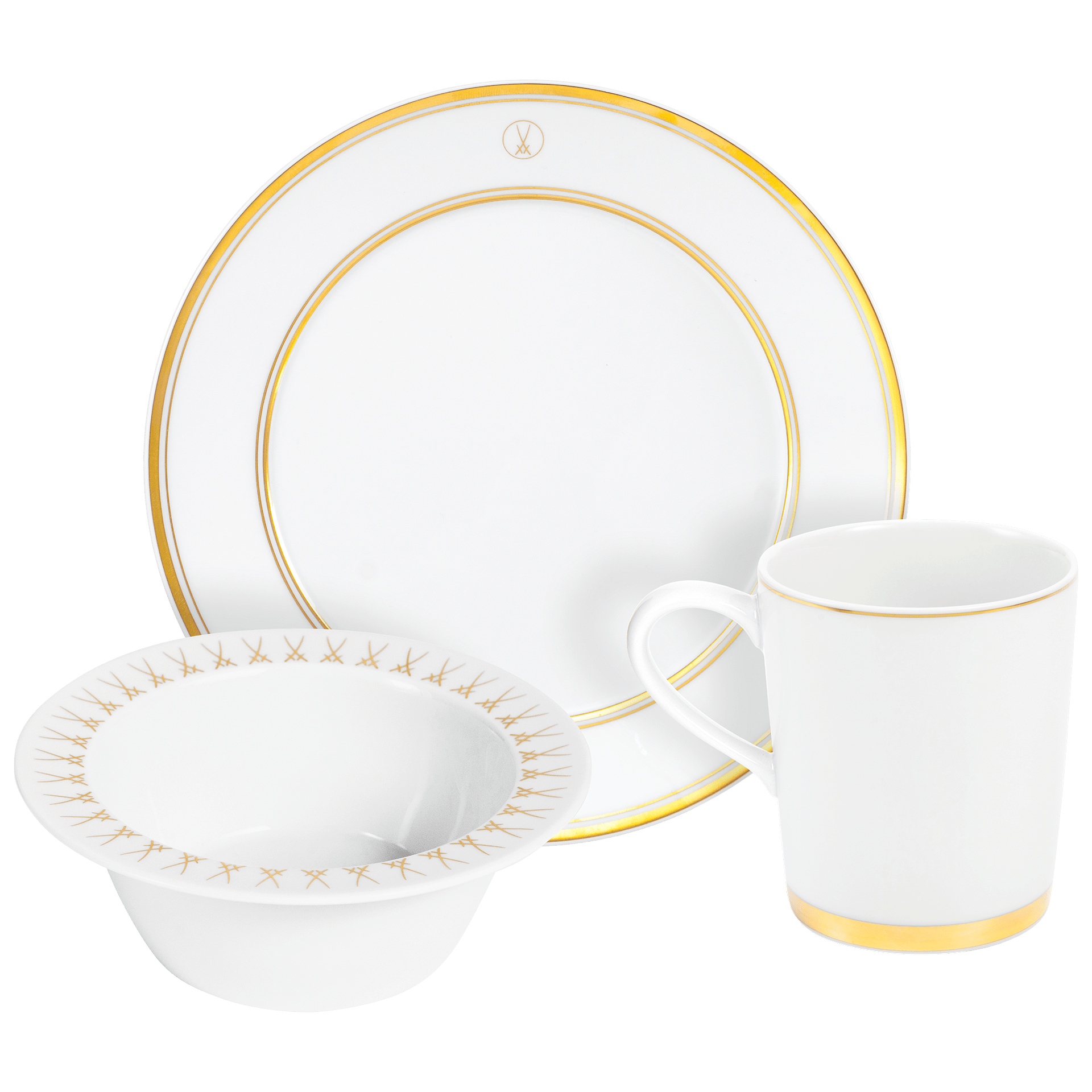 Frühstücks - Set, Swords Luxury Gold, 3 - tlg. | Meissen No.41 Swords Luxury Gold 99a372 - c3609 - Meissen Weimar