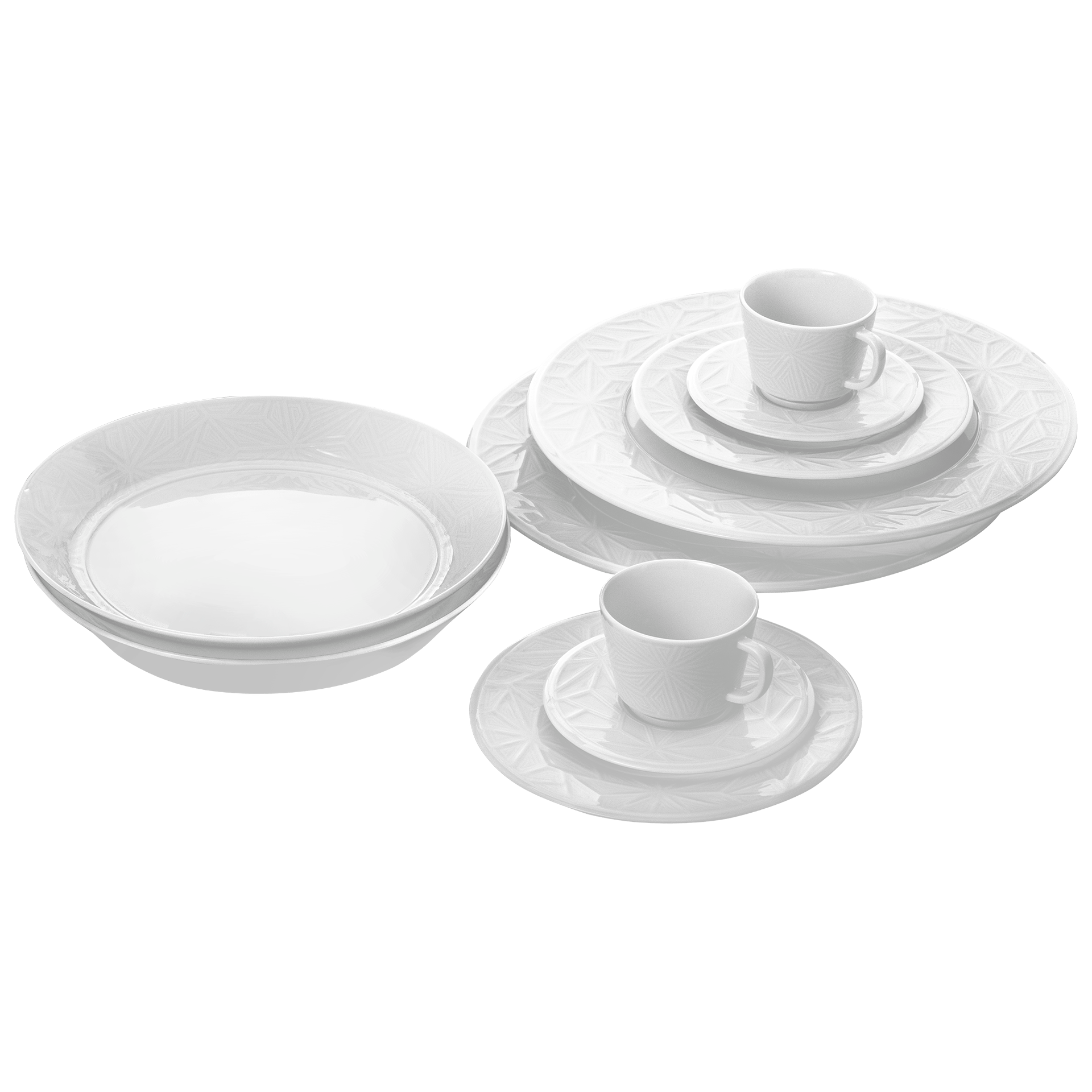 Geschirr - Set Weiß, 10 - teilig | Meissen Vitruv Graphic 000001 - c4501 - Meissen Weimar