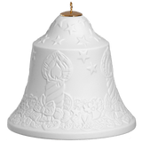 Glocke mit Relief, Adventskranz, Weiß, Biskuit, H 8 cm | Meissen Zweigschmuck Glocken Kollektion