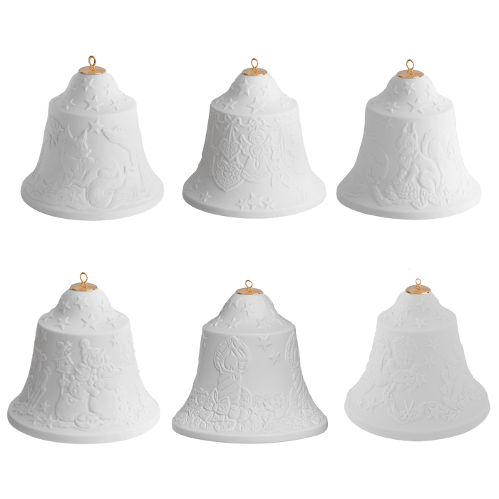 Glocken-Set, 6-tlg., Weiß, Biskuit | Meissen Zweigschmuck Glocken Kollektion