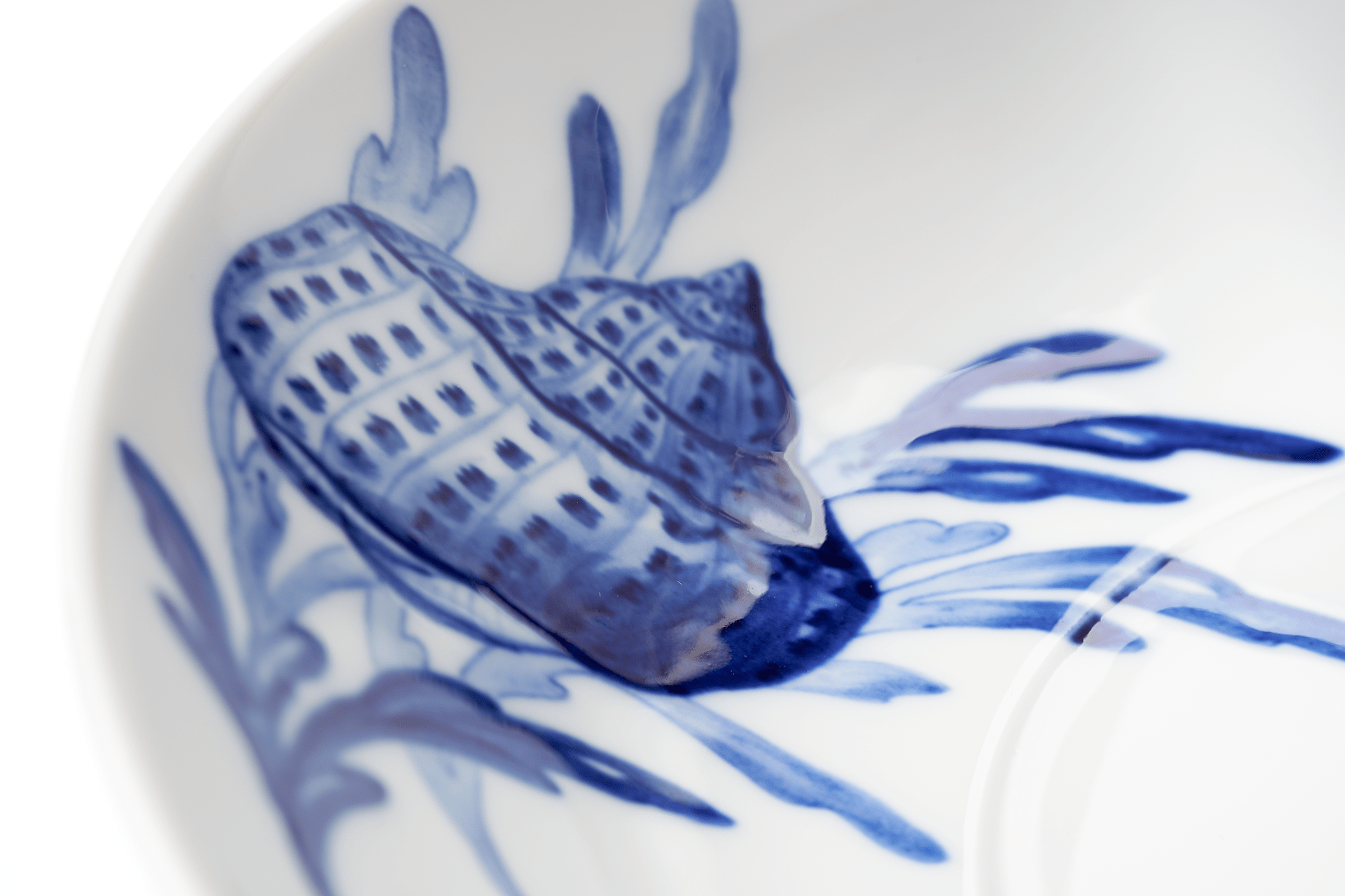 Gourmetteller, tief, Form "MEISSEN® Cosmopolitan", "Blue Treasures", Muschel, Ø 26 cm | Meissen Cosmopolitan 82a279 - 37489 - Meissen Weimar