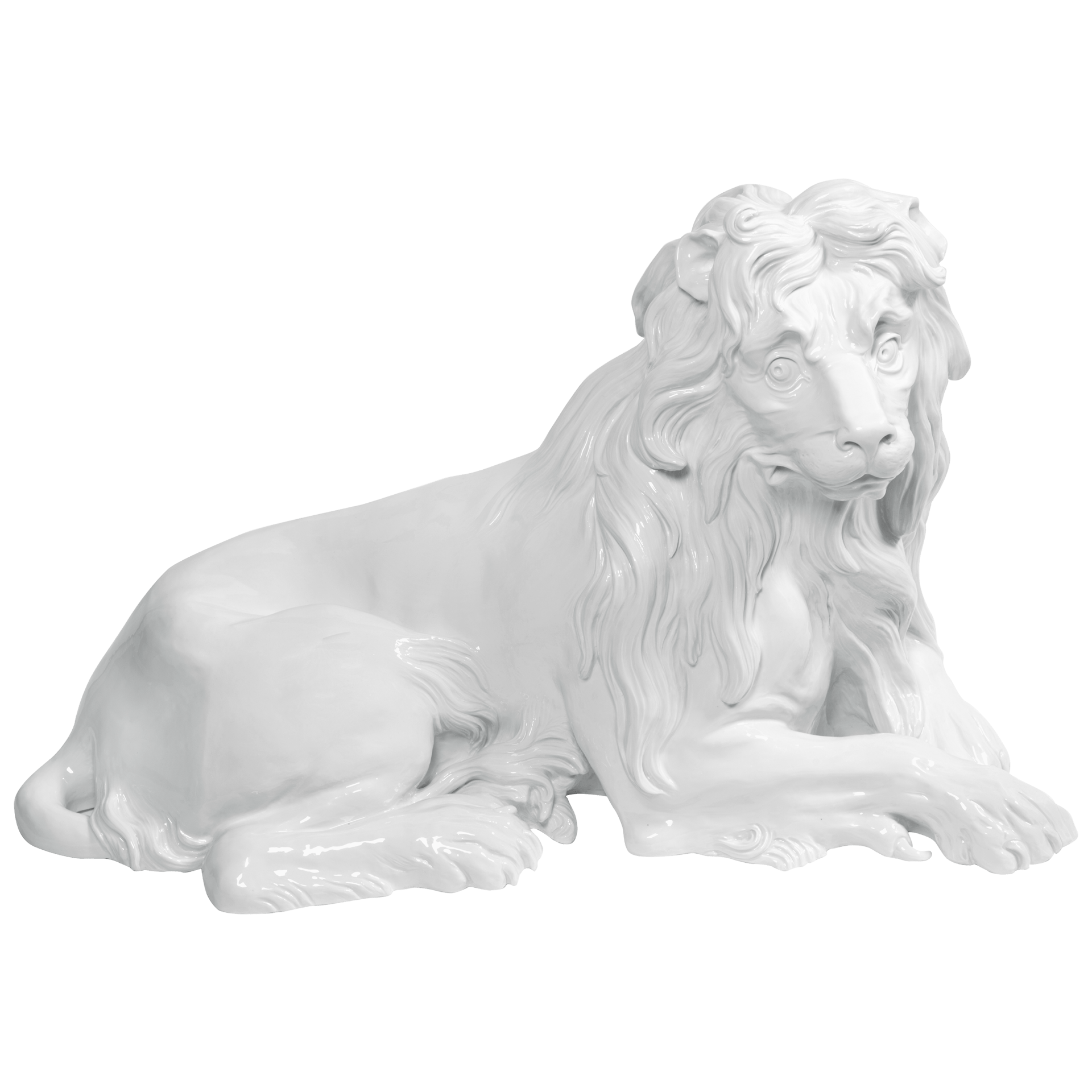Große Löwen - Skulptur, Weiß, H 48 cm | Meissen Exklusiv - Kollektion 000080 - 76m16 - Meissen Weimar