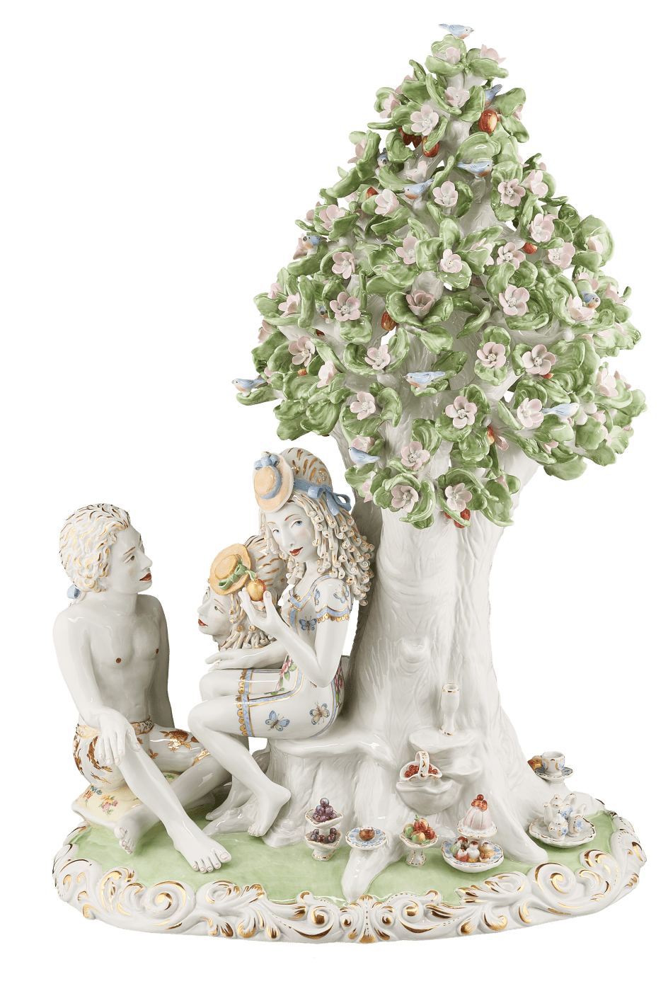 Großfigur Ein kleines Stück vom Paradies, bunt, H 50 cm | Meissen Figuren - Edition Künstlerkapelle 65c028 - 73685 - Meissen Weimar