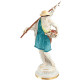 Großfigur Fischer mit Netz, handbemalt, H 54 cm | Meissen Limitierte Meisterwerke