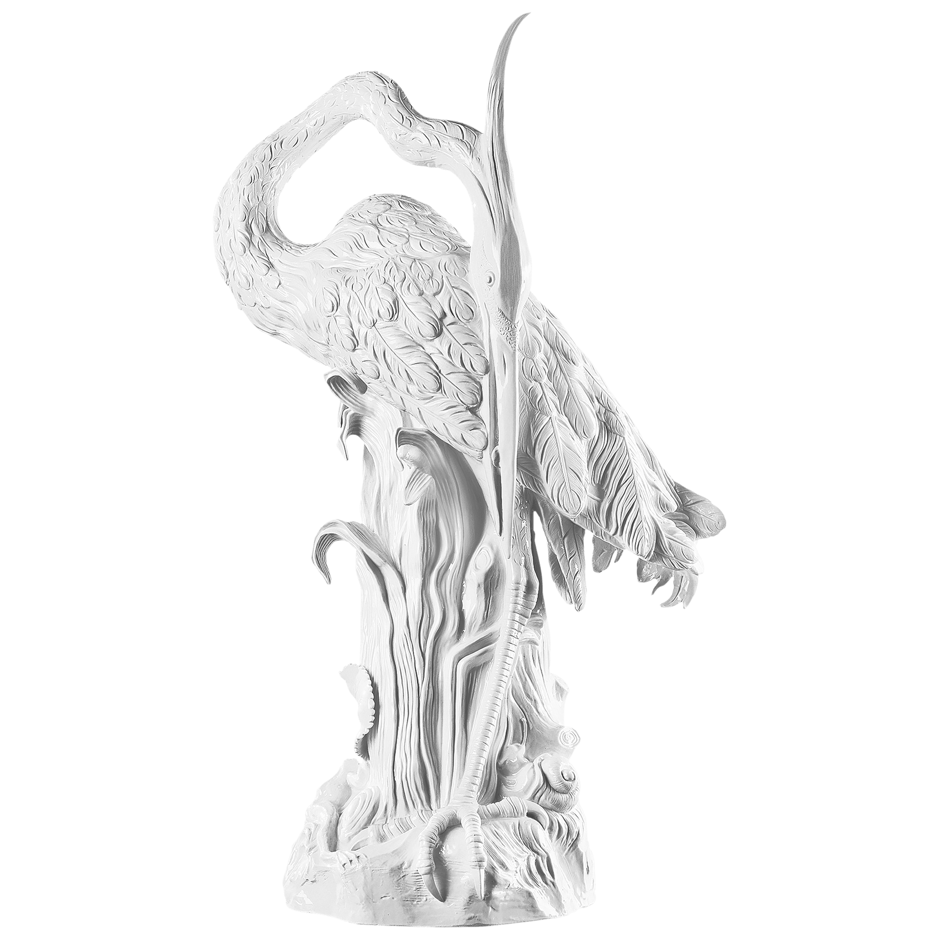 Großfigur Fischreiher Weiß, H 76 cm | Meissen Exklusiv - Kollektion 000080 - 76m06 - Meissen Weimar