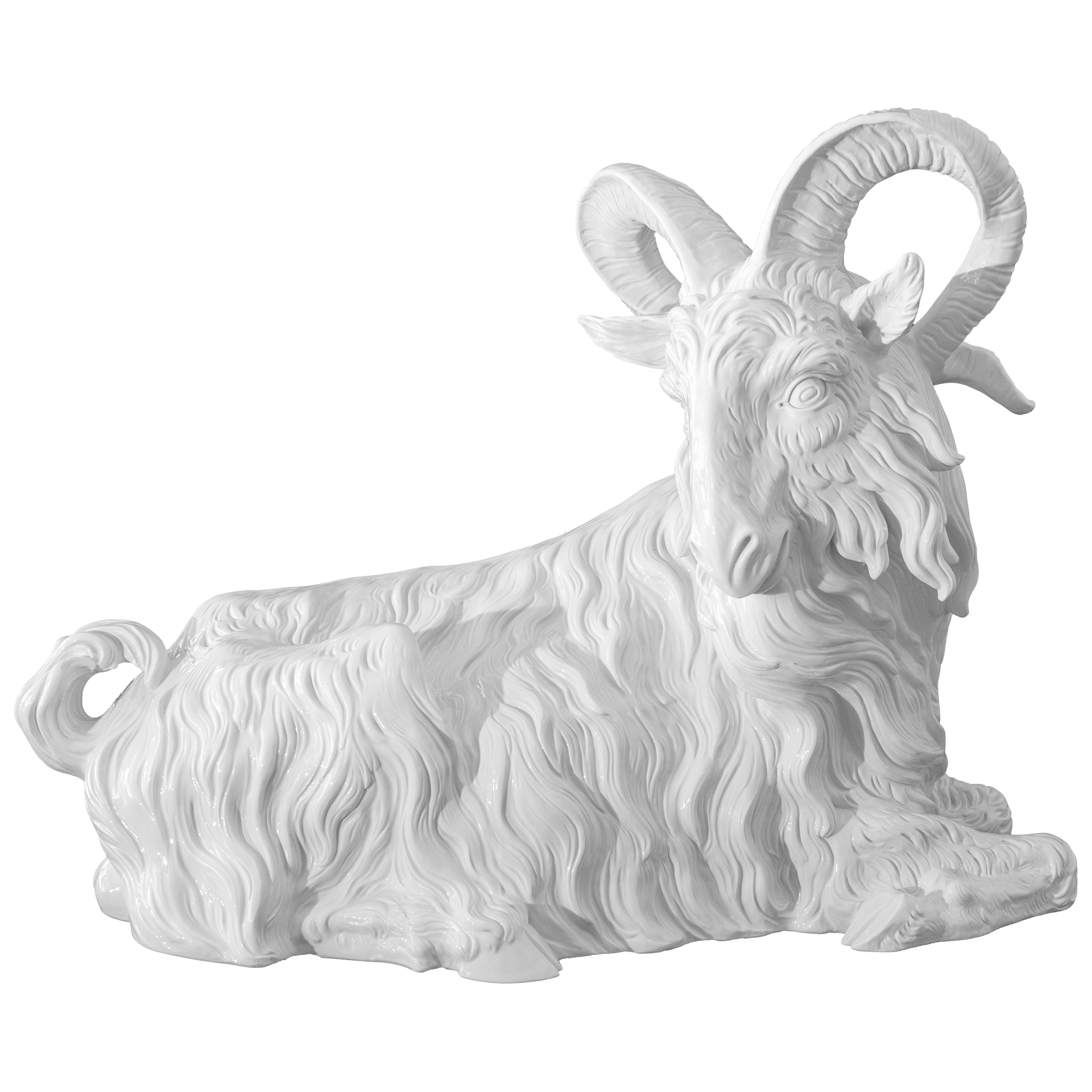 Großfigur Ziegenbock Weiß H 57 cm | Meissen Exklusiv - Kollektion 000080 - 76m24 - Meissen Weimar