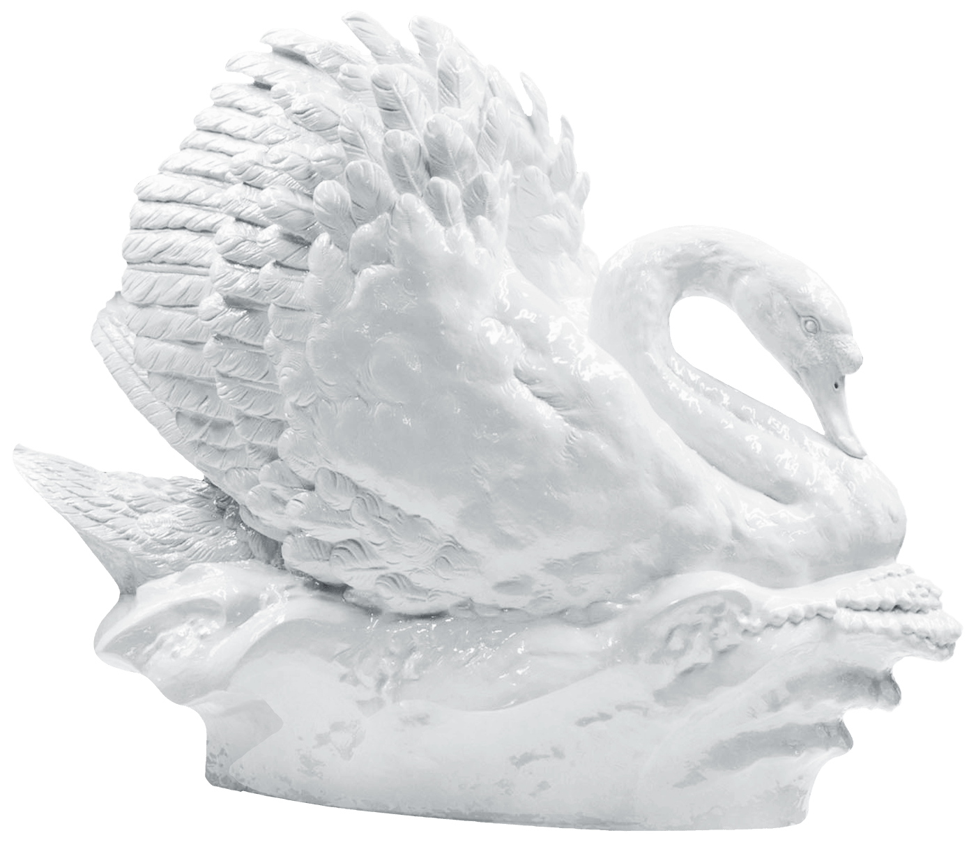 Großplastik Schwan Weiß H 70 cm | Meissen Exklusiv - Kollektion 000080 - 76m11 - Meissen Weimar