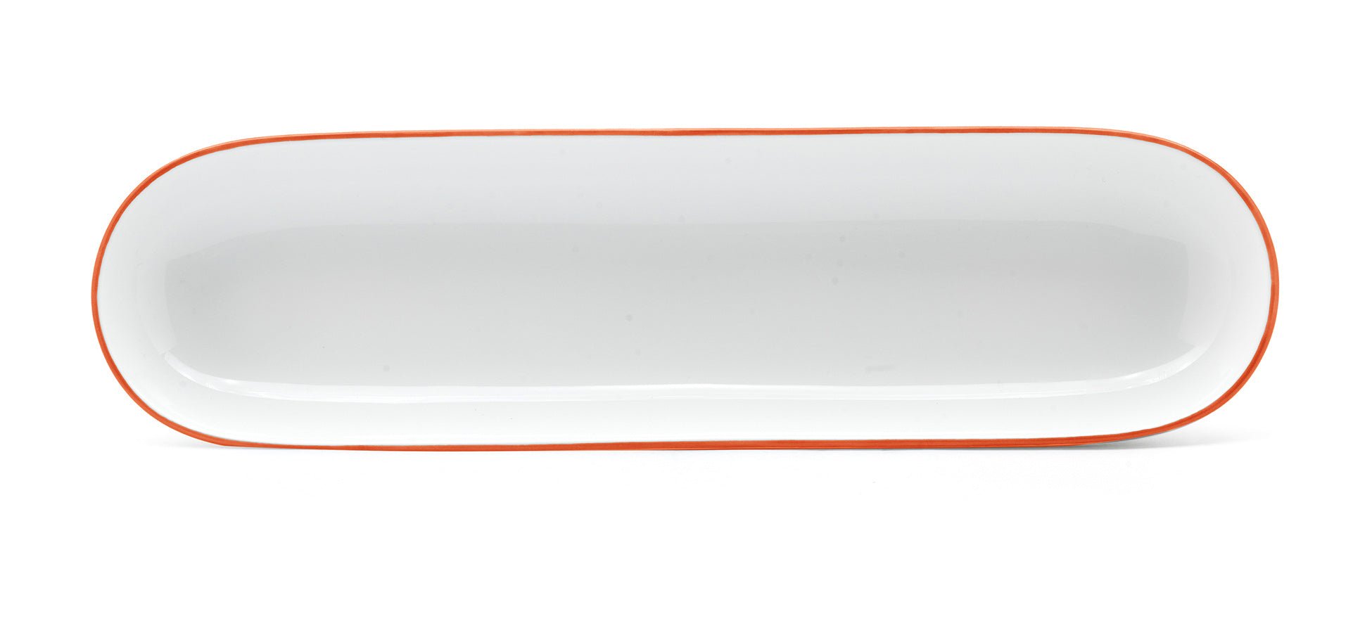 Henkel - Schale, Ohne Dekor, farbiger Rand und Spiegelfaden, L 24 cm | Meissen Neuer Ausschnitt 989904 - 53260 - Meissen Weimar