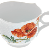 Henkelbecher, Blumenmalerei "Wilder Mohn", rot, weißer Rand, V 0,30 l | Meissen Wellenspiel Relief