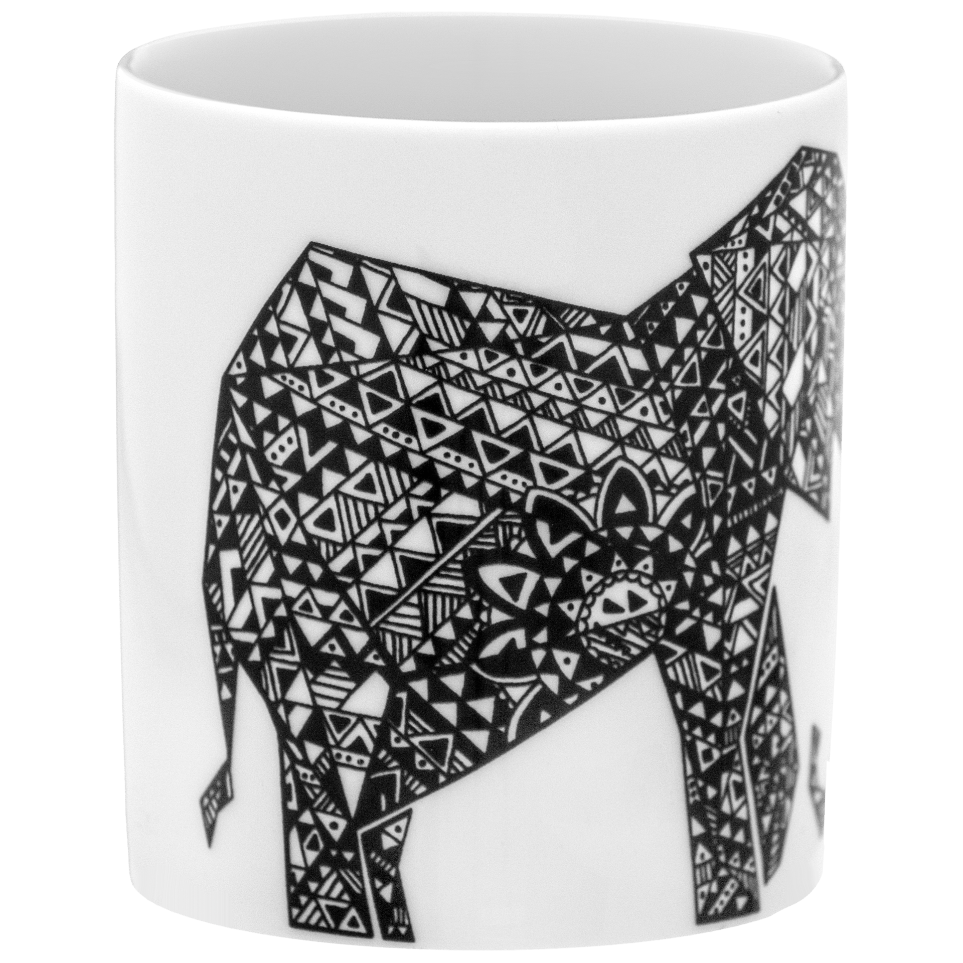 Henkelbecher Elephant schwarz - weiß, H 9 cm, 0,25 l | Meissen Fine Dining 79a429 - 55810 - Meissen Weimar