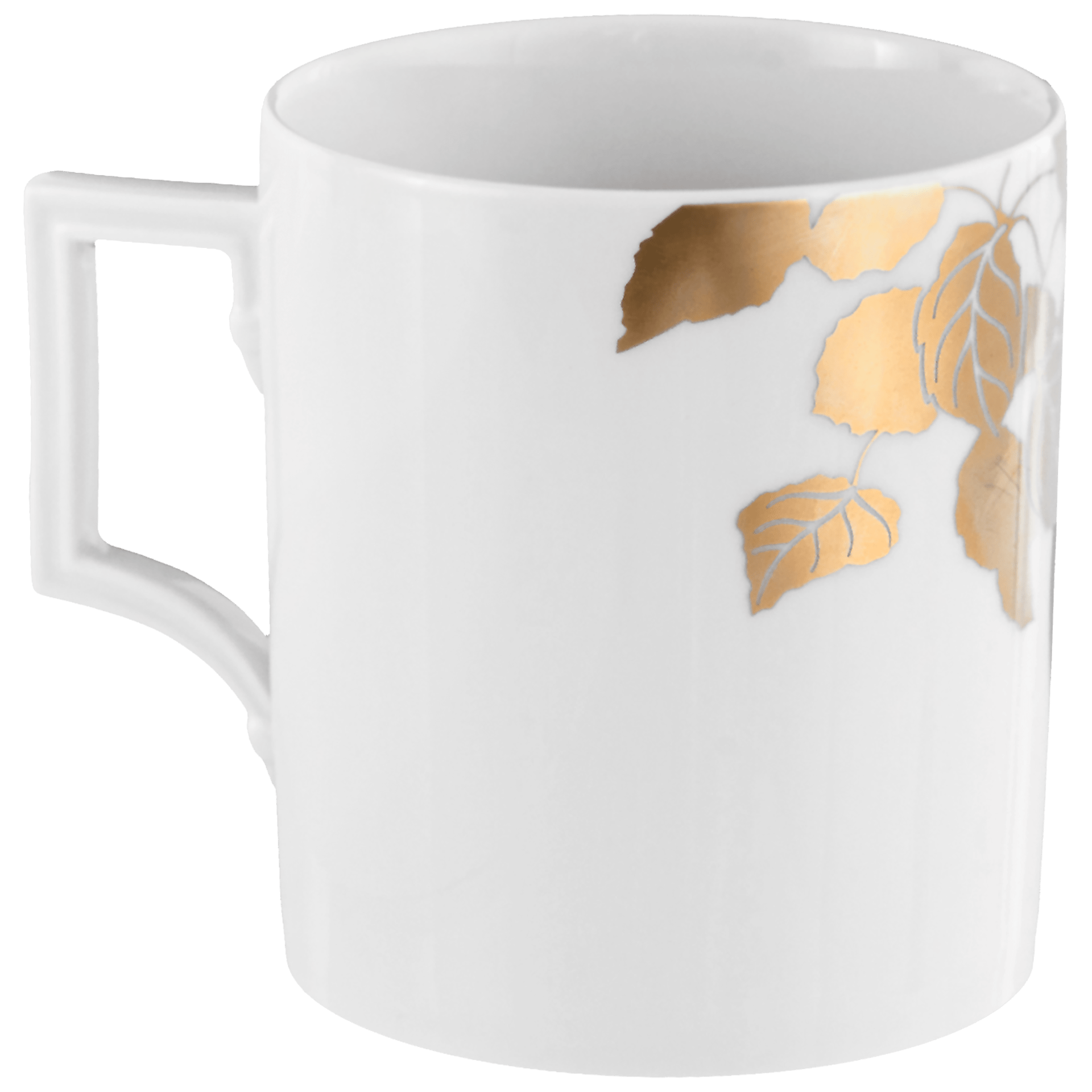 Henkelbecher Hirsch mit goldenen Blättern, H 9 cm | Meissen Mug Berlin 79a730 - 55810 - Meissen Weimar