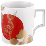 Henkelbecher, Hirsch mit goldenen Blättern, rot, V 0,25 l | The Meissen Mug Collection - Berlin