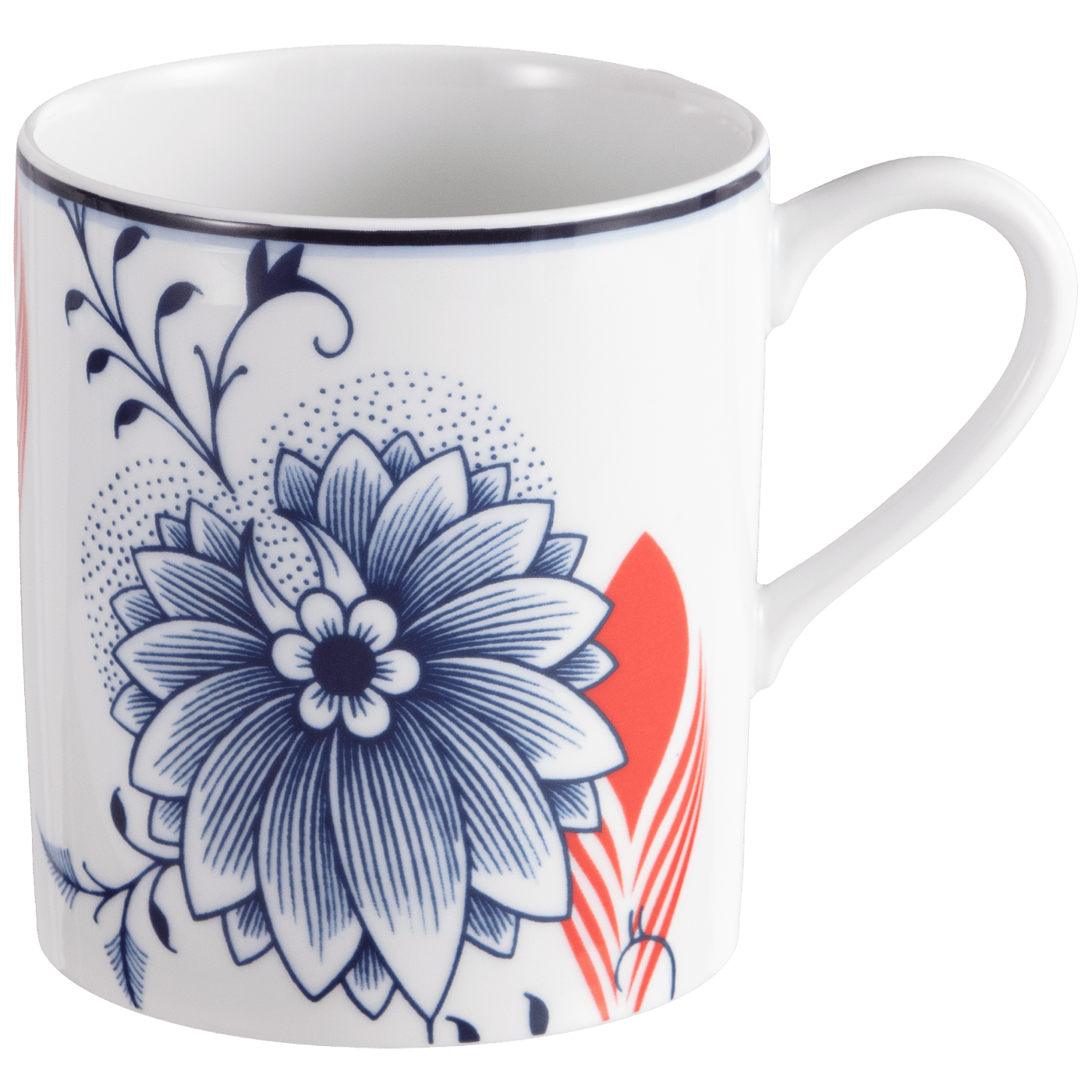 Henkelbecher, "MEISSEN Collage", "Bloomy Feathers", V 0,25 l | Meissen No.41 Collage 79a544 - 36575 - Meissen Weimar