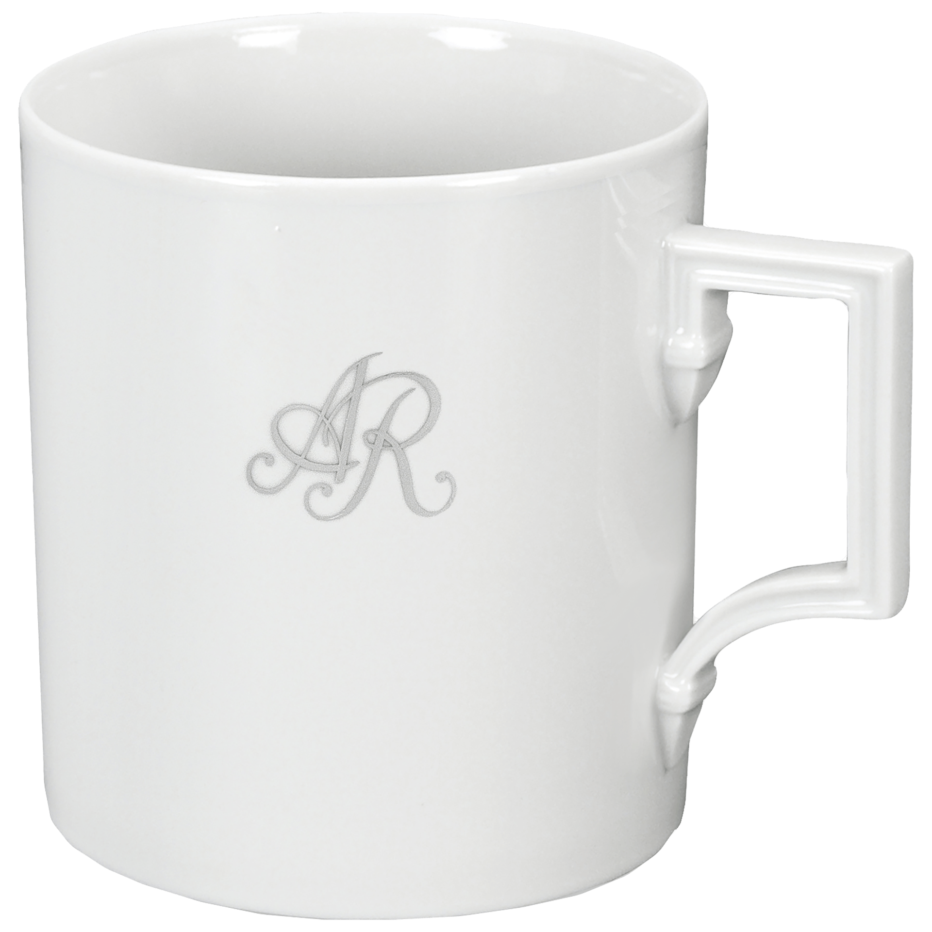Henkelbecher Monogramm Platin, H 9 cm | Meissen Mug Berlin 97b203-55810 - Meissen Weimar
